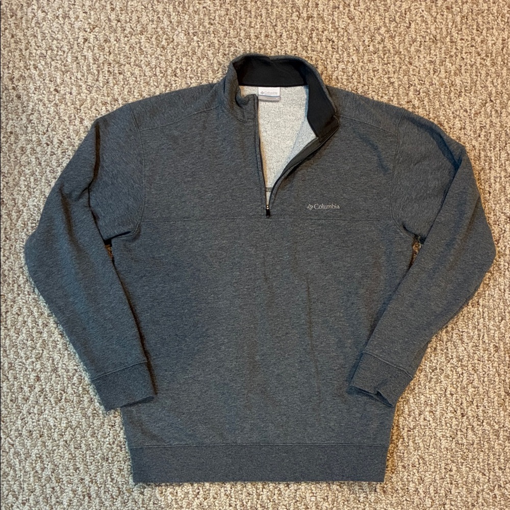 Columbia Medium Men's Charcoal Quarter-Zip Sweater